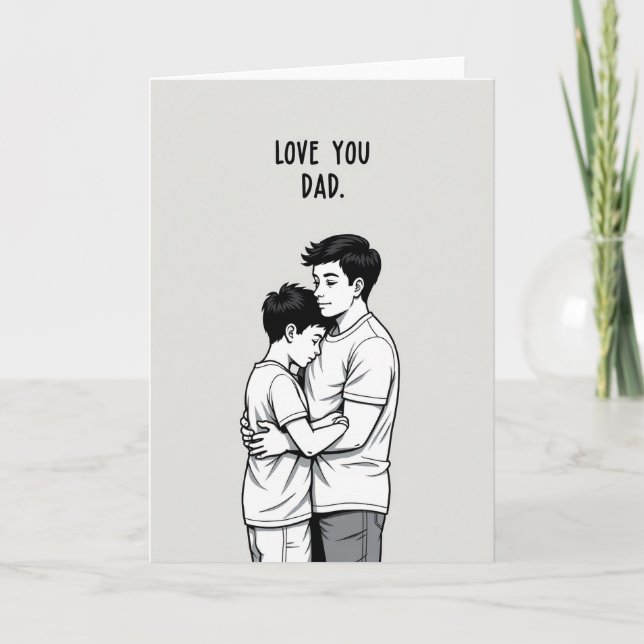 Love You Dad Minimal Art Card (Front)