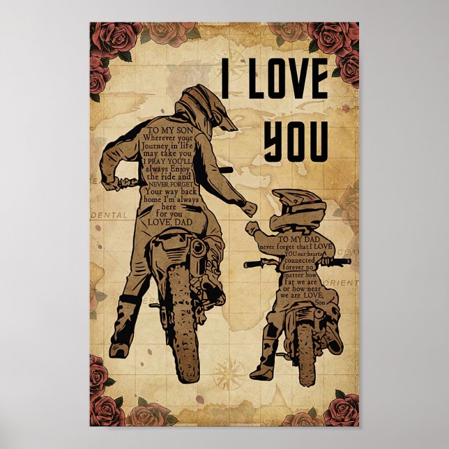 Love You Dad Motor Cycle Poster (Front)