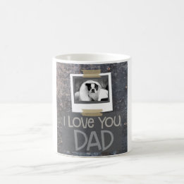 Love You, Dad Mottled Gray Dog Photo Mug