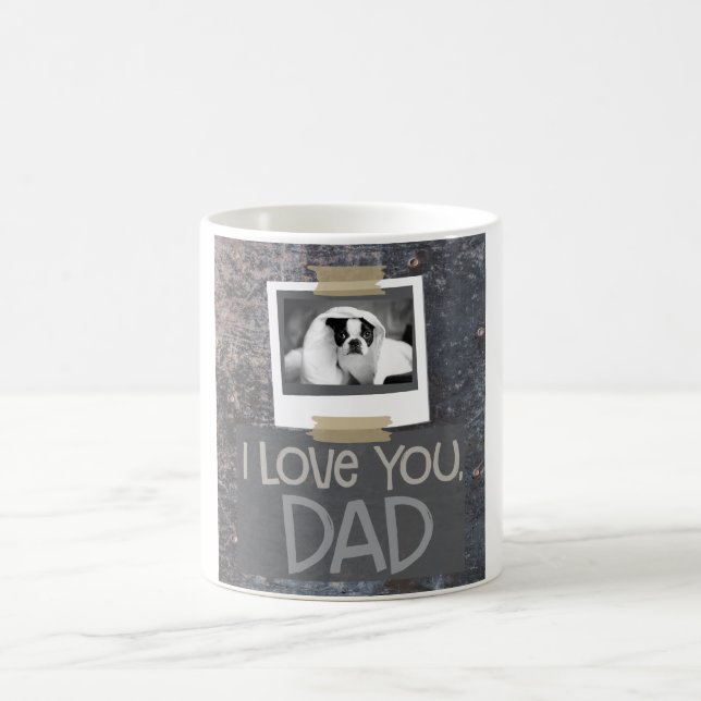 Love You, Dad Mottled Gray Dog Photo Mug (Center)