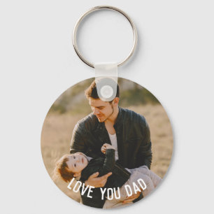 Love You Dad, Personalized 2 Photo  Keychain