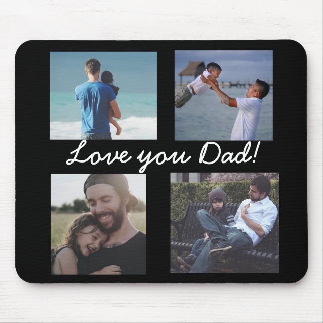 Love You Dad, Personalized Photo Mouse Pad (Front)