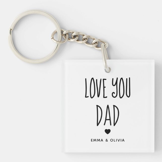 Love You Dad | Photo Back and Handwritten Text Keychain (Front)