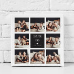 Love You Dad | Photo Collage Handwritten Text Faux Canvas Print<br><div class="desc">This simple and stylish faux canvas print says "Love you Dad" in trendy, handwritten white text, with a matching heart and a spot for your name, on a black square center frame. There is a photo grid with room to show off eight of your favorite personal photos for a Father's...</div>