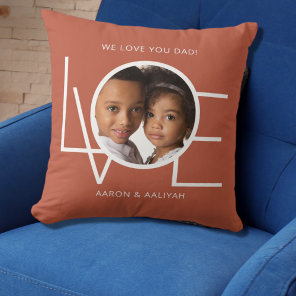 Love You Dad Photo Personalized Throw Pillow
