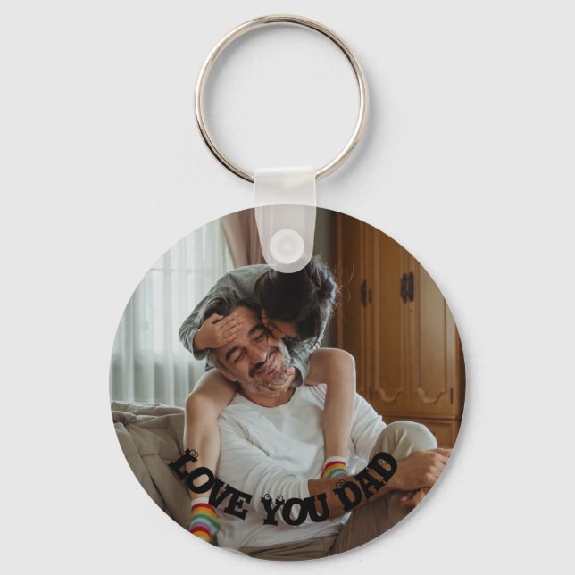 Love You Dad Prersonalized Photo Keychain (Front)
