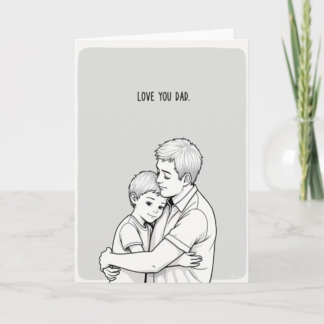 Love You Dad Simple Embrace Card (Front)