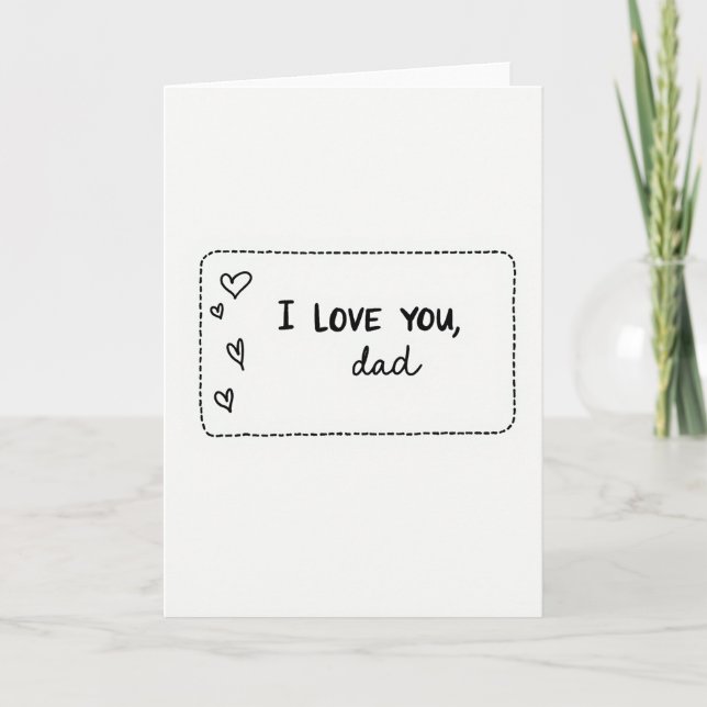 Love You Dad Simple Hand Lettered Card (Front)