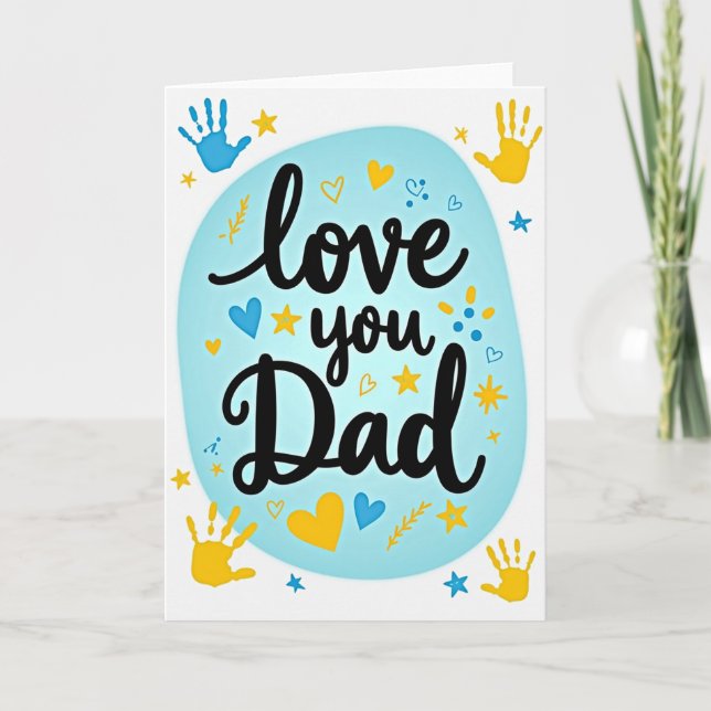 Love You Dad Sky Blue Art Card (Front)