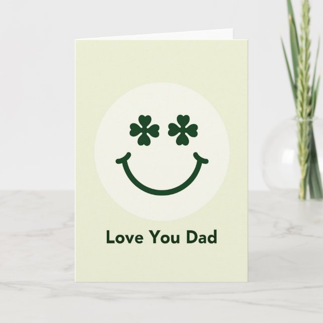 Love You Dad Smiling Face Card (Front)