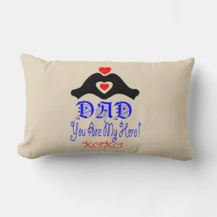 ❤↷Love You Dad, You are My Hero Fabulous Lumbar Pillow