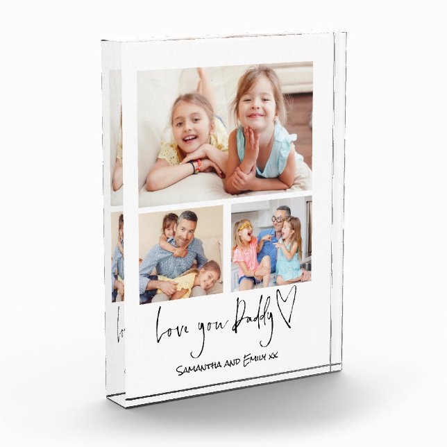 Love You Daddy 3 Photos Informal Script Name (Left)