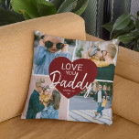 Love You 'Daddy' Custom Photo Collage Heart Throw Pillow<br><div class="desc">Discover the charm of this Cute Modern Pillow! It’s perfect for showing your affection to the special man in your life. Features a 4 Photo Collage Template, a central blue heart, and the message 'LOVE YOU Daddy'. The reverse can be changed to any color for a personal touch. It’s ideal...</div>