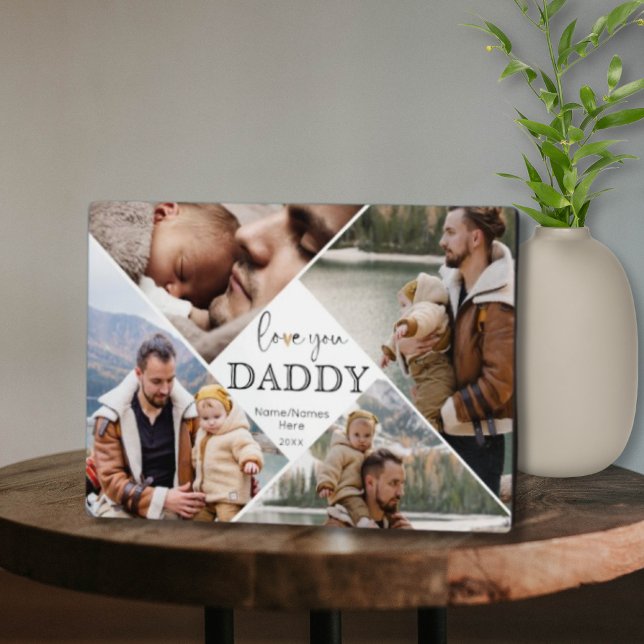 Love You Daddy Photo Collage Dad Keepsake Custom  Plaque (Creator Uploaded)