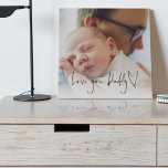 Love You Daddy Script Heart Motif Custom Photo Faux Canvas Print<br><div class="desc">Love You Daddy Script Heart Motif Custom Photo. A gift for dad will be proud to display,  simply replace the sample photo with your own which is above set typography Love You Daddy with artsy heart motif..</div>