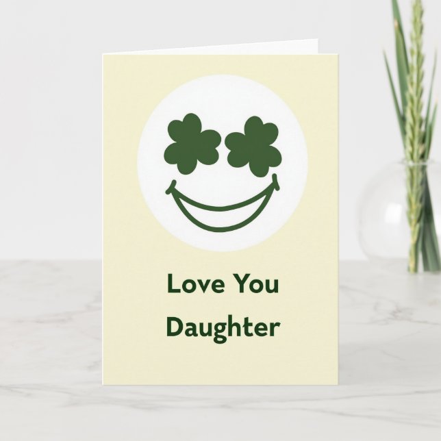 Love You Daughter Shamrock Card (Front)