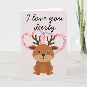 Love You Deerly Deer Anniversary Valentine's Day Card