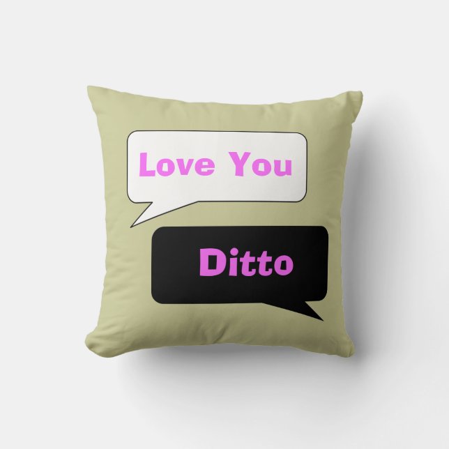 Love You Ditto Throw Pillow (Front)