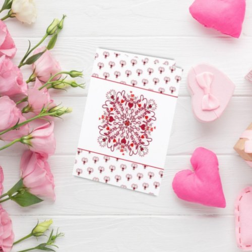 Love You doodle valentine Folded Thank You Card