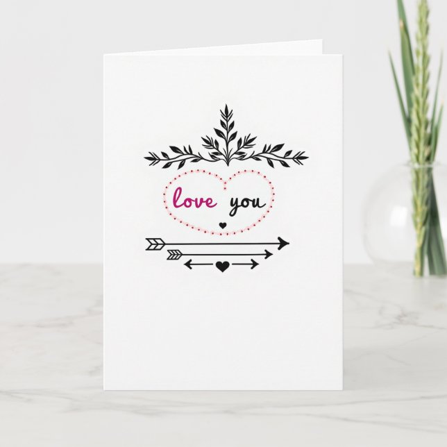 Love You Dotted Heart Card (Front)
