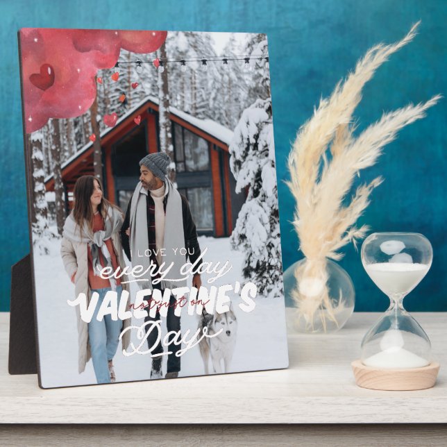 Love You Everyday | Valentine Couple's Photo Plaque (Side)