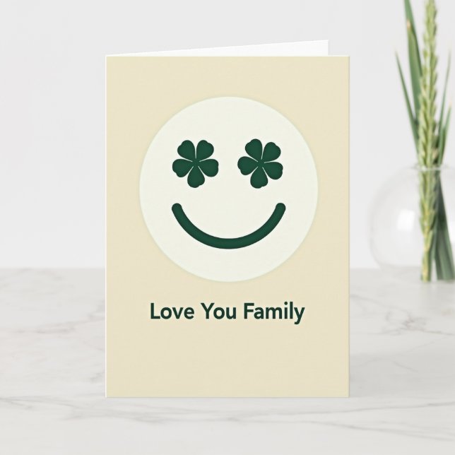 Love You Family Clover Card (Front)