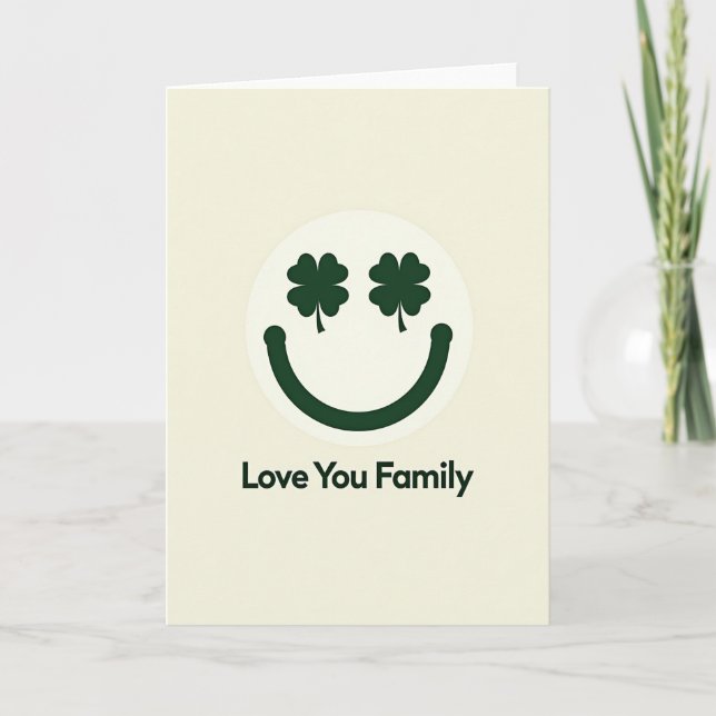 Love You Family Smiling Face Card (Front)