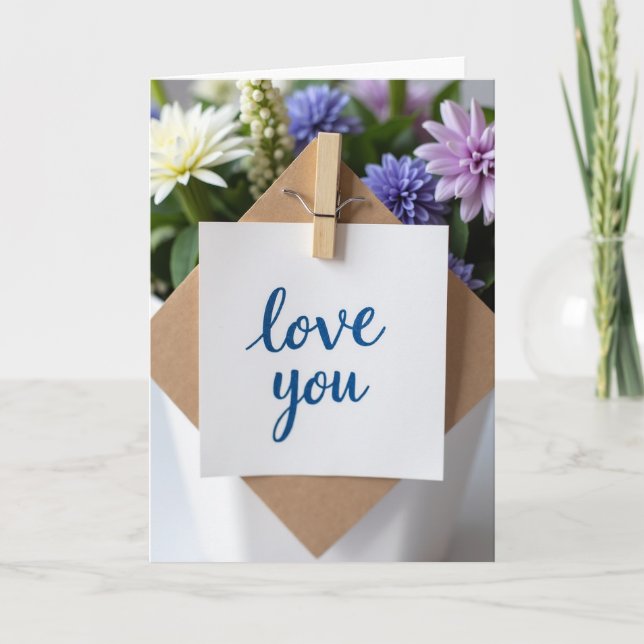 Love You Floral Greeting Card (Front)