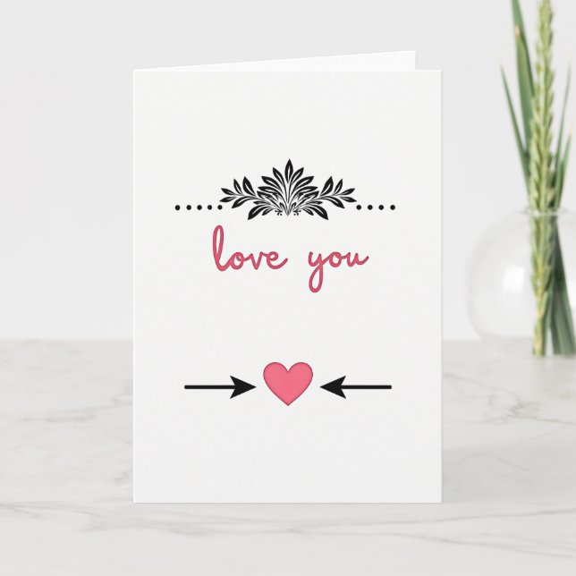 Love You Floral Heart Card (Front)