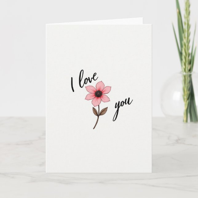 Love You Flower Card (Front)
