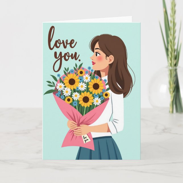Love You Flowers Gift Card (Front)