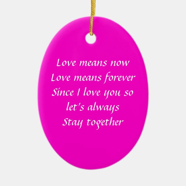 Love you forever ceramic ornament (Front)