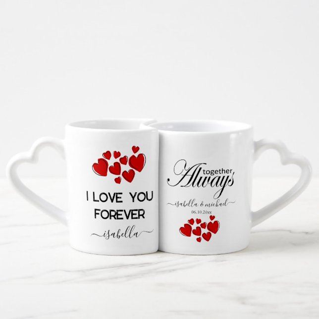 Love You Forever Coffee Mug Set (Back Nesting)