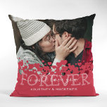 Love You Forever Couple Photo Throw Pillow<br><div class="desc">Cute couple picture pillow featuring a photo of you and your partner,  a modern red love heart design,  the saying "i will love you forever",  and your names.</div>