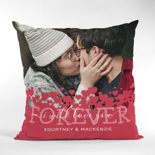 Love You Forever Couple Photo Throw Pillow (Creator Uploaded)