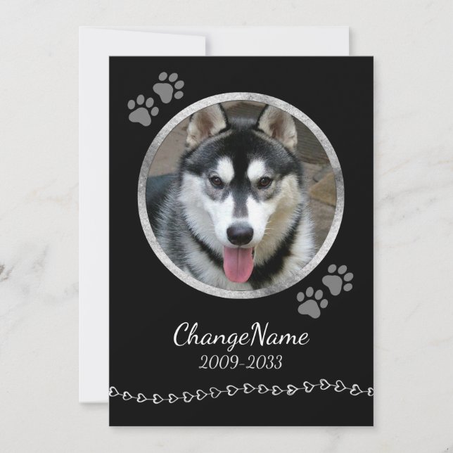 Love You Forever Dog Memorial Black Keepsake Cards (Front)