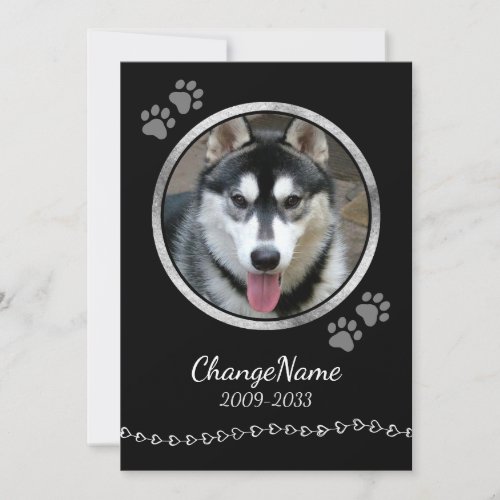 Love You Forever Dog Memorial Black Keepsake Cards