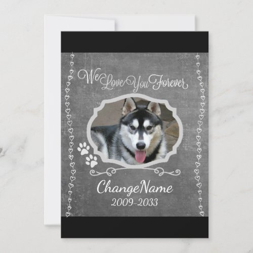 Love You Forever Dog Memorial Keepsake Cards