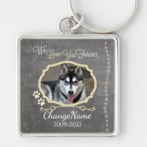 Love You Forever Dog Memorial Keepsake Keychain