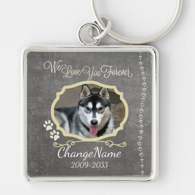 Love You Forever Dog Memorial Keepsake Keychain (Front)