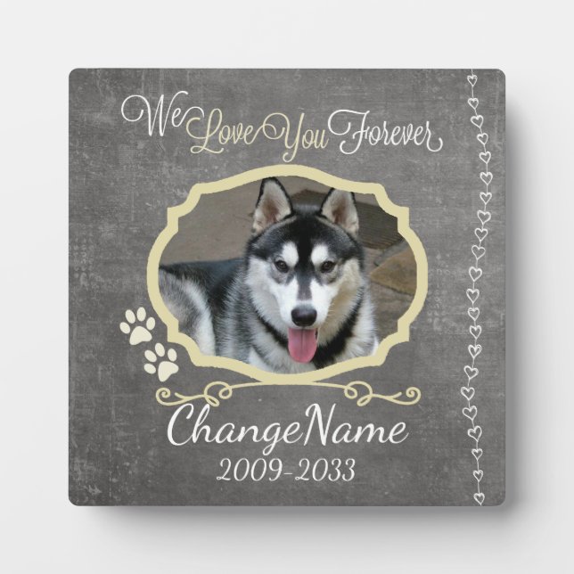 Love You Forever Dog Memorial Keepsake Plaque (Front)