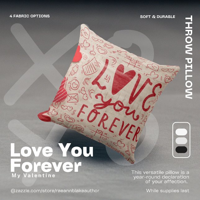 Love You Forever Hearts Throw Pillow (Creator Uploaded)
