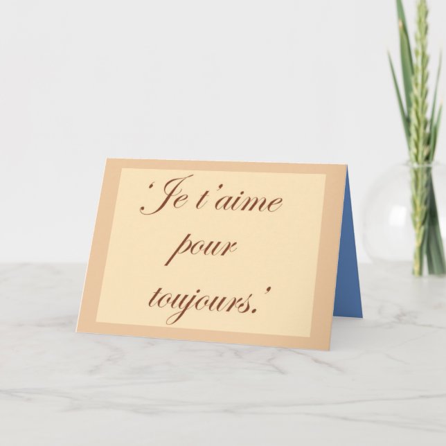 Love you forever in French Language light pink Card (Front)