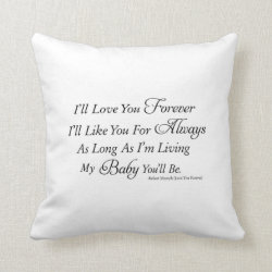 Love You Forever Nursery Quote Pillow