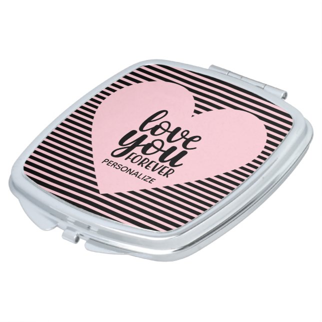 Love You Forever Personalized Compact Mirror (Turned)