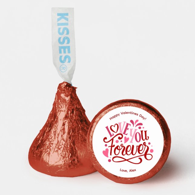 "Love You Forever" Personalized Valentines Day Hershey®'s Kisses® (Front)