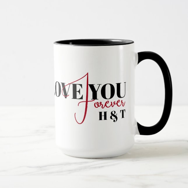 Love You Forever Valentines Custom Arch Photo Mug (Right)
