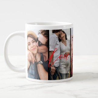 Love You Forever Vertical Photo Collage Custom  Giant Coffee Mug