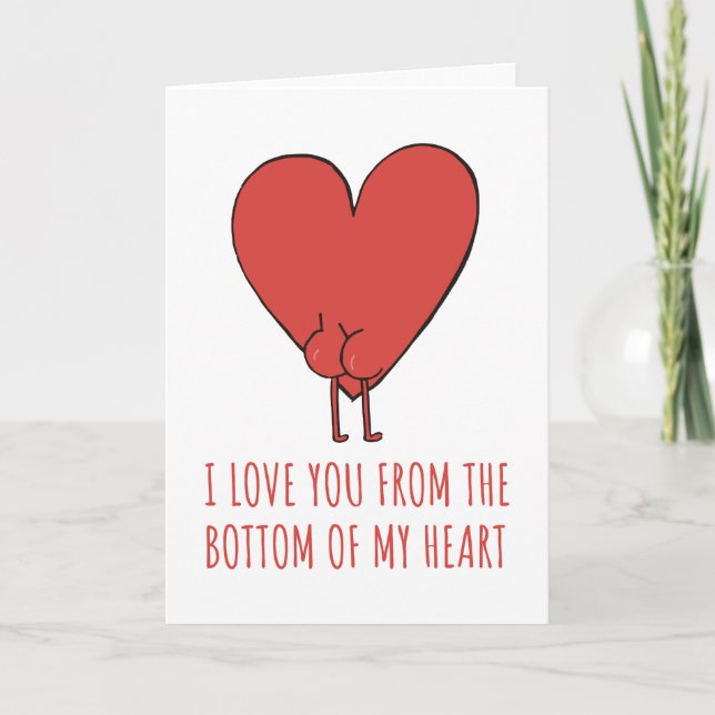 Love You From The Bottom Of My Heart Holiday Card (Front)