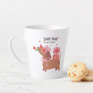 Love You Fur-Ever Cute French Dachshund Dog Latte Mug